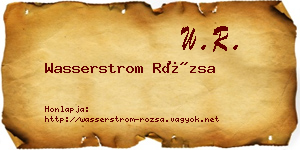 Wasserstrom Rózsa névjegykártya