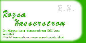 rozsa wasserstrom business card